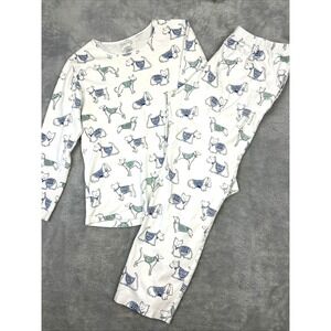 Cotn Pajama Set Dogs Womens M/L Made in Peru 100% Cotton White